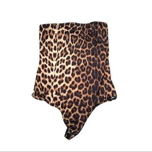 Missguided leopard print bandeau bodysuit